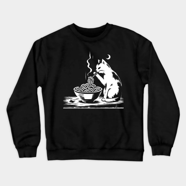 Electric Guitar Cat Rock Music Japan Style Funny Cat Crewneck Sweatshirt by KsuAnn